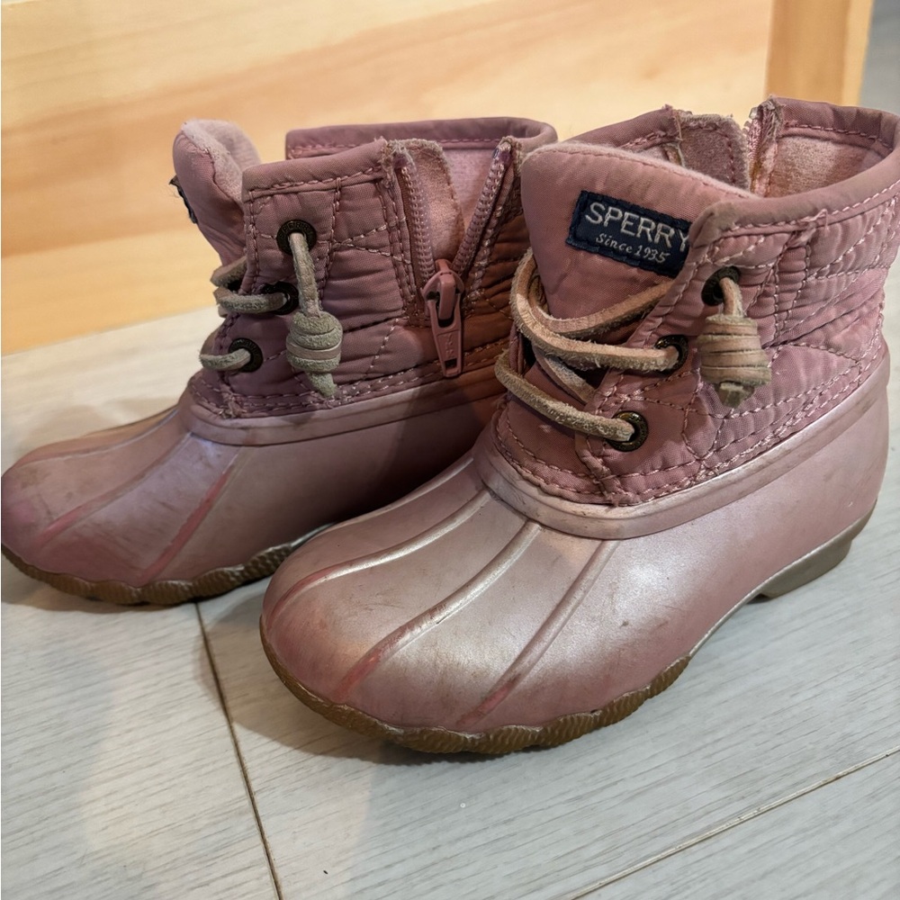 Sperry Kids Quilted Pink Saltwater Boots